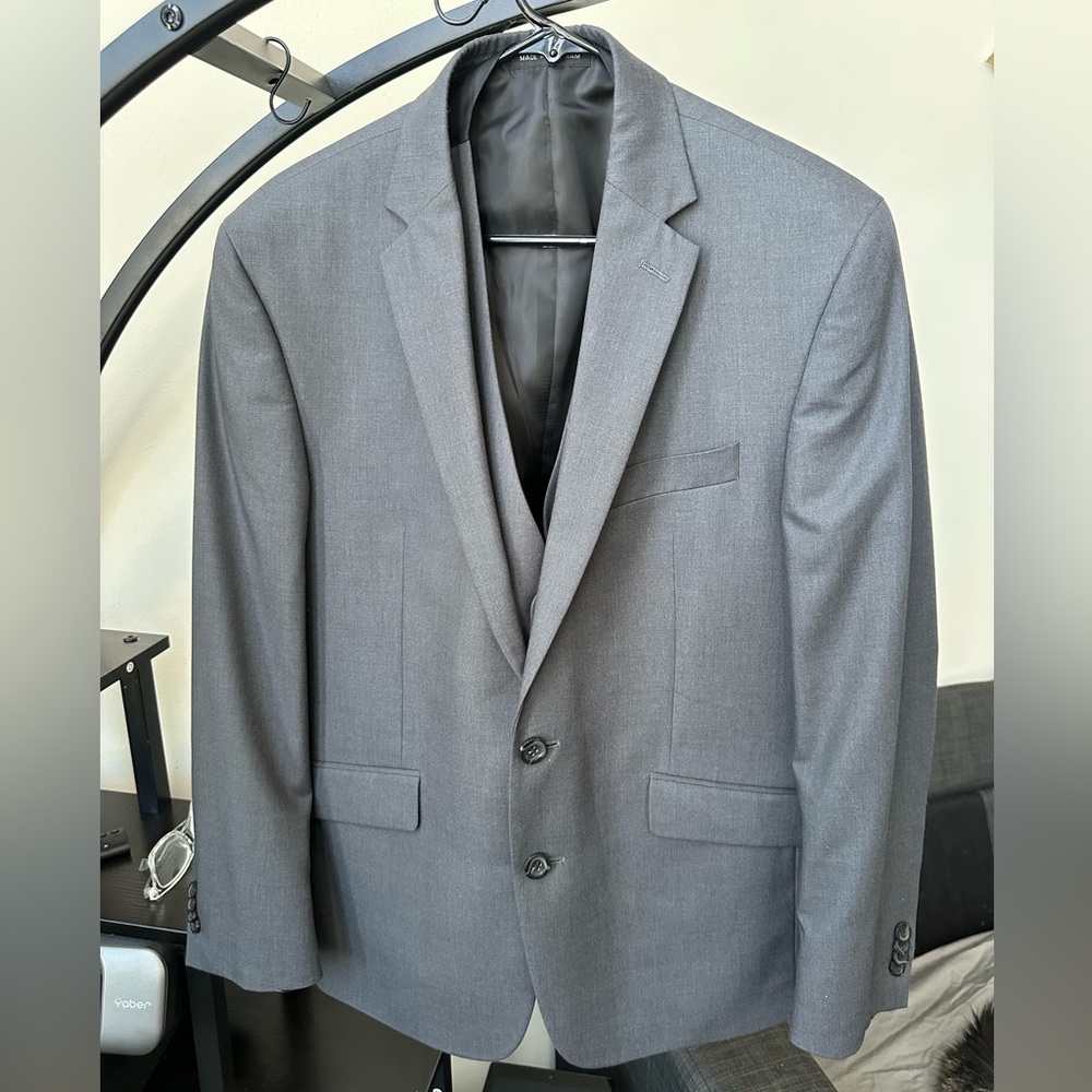 Kenneth Cole Charcoal Suit with Matching Vest